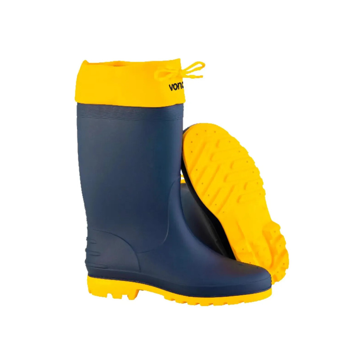 Bota Pvc Vonder 43/44 Azul e Amarela com Forro e Polaina