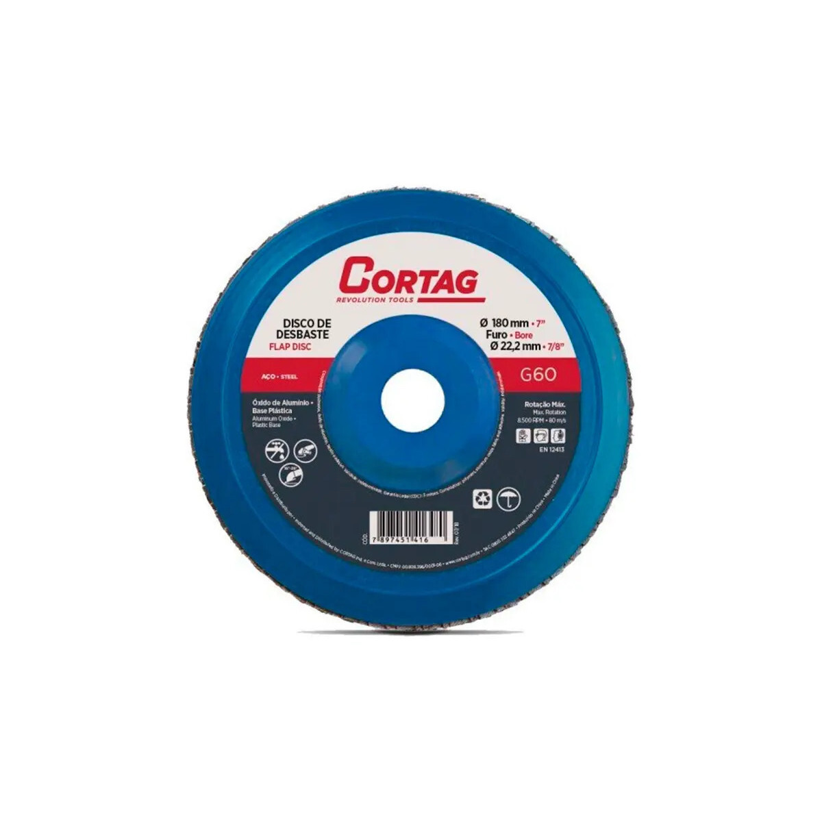 Disco de Desbaste Cortag 180 Mm G-60 para Aços e Metais