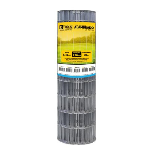 Tela Alambrado Galvanizada Fio 2,3mm - 25 X 1,50 Metros (malha 5 X 15cm) - Dtools