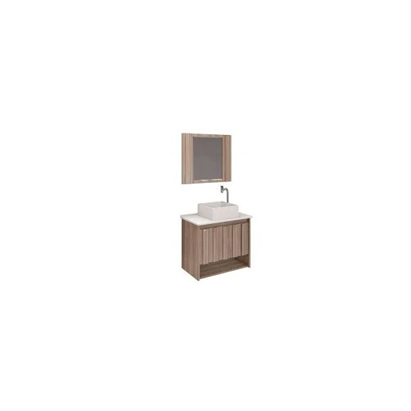 Armario Treviso 63cm C/ Pia de Marmore Cor:no