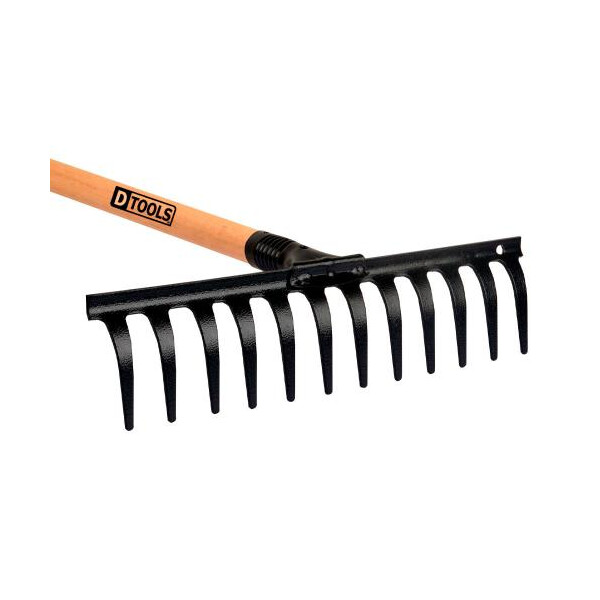 Ancinho Reforçado 12 Dentes Curvo com Cabo - Dtools
