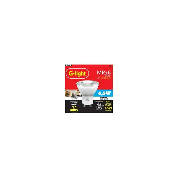 Lampada Led Dicroica Mr16 4,5w 6500k G-light