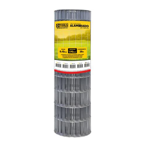 Tela Alambrado Galvanizada Fio 1,9mm - 25 X 2,00 Metros (malha 5 X 10cm) - Dtools
