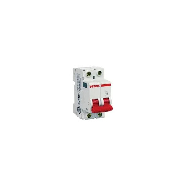 Disjuntor Bipolar 16a C 3ka 220v Branco - Steck