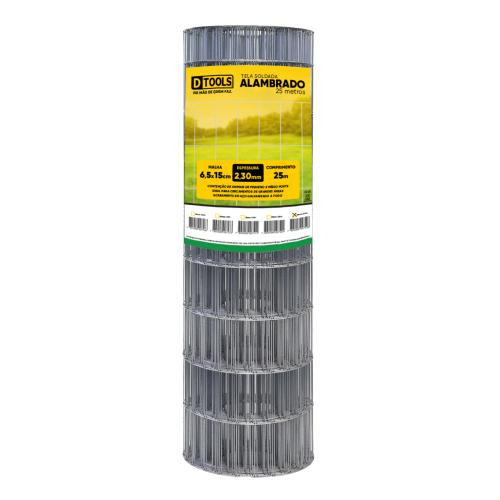 Tela Alambrado Galvanizada Fio 2,3mm - 25 X 2,00 Metros (malha 6,5 X 15cm) - Dtools
