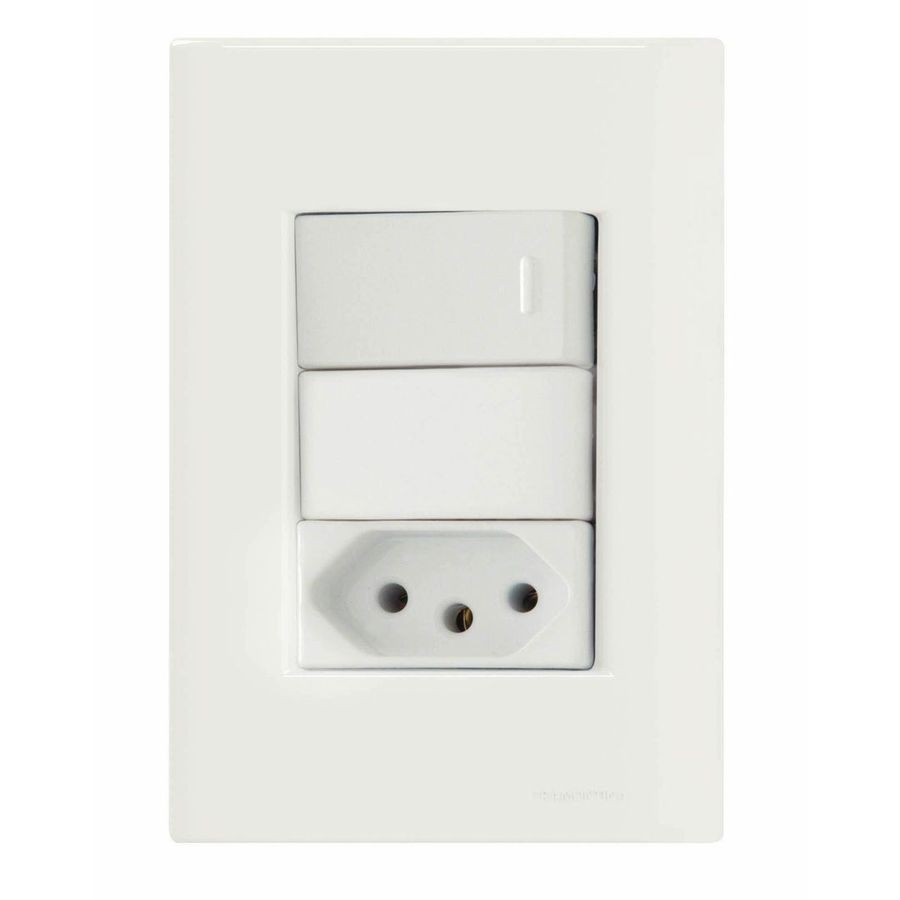 Conj. 4x2 1 Interruptor Paralelo 10a 250v + 1 Tomada 2p+t 10a 250v - Tramontina