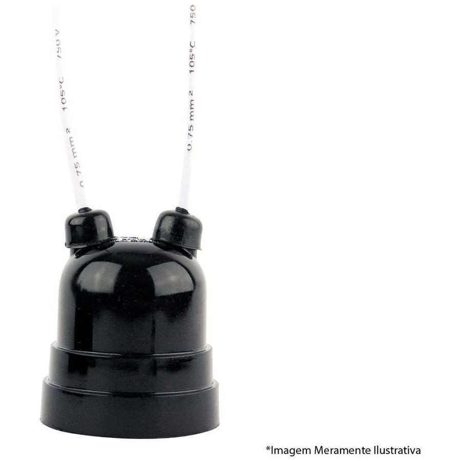 Soquete Pendente com Rabicho Termoplast Preto 43.0it com 10 Peças - Foxlux