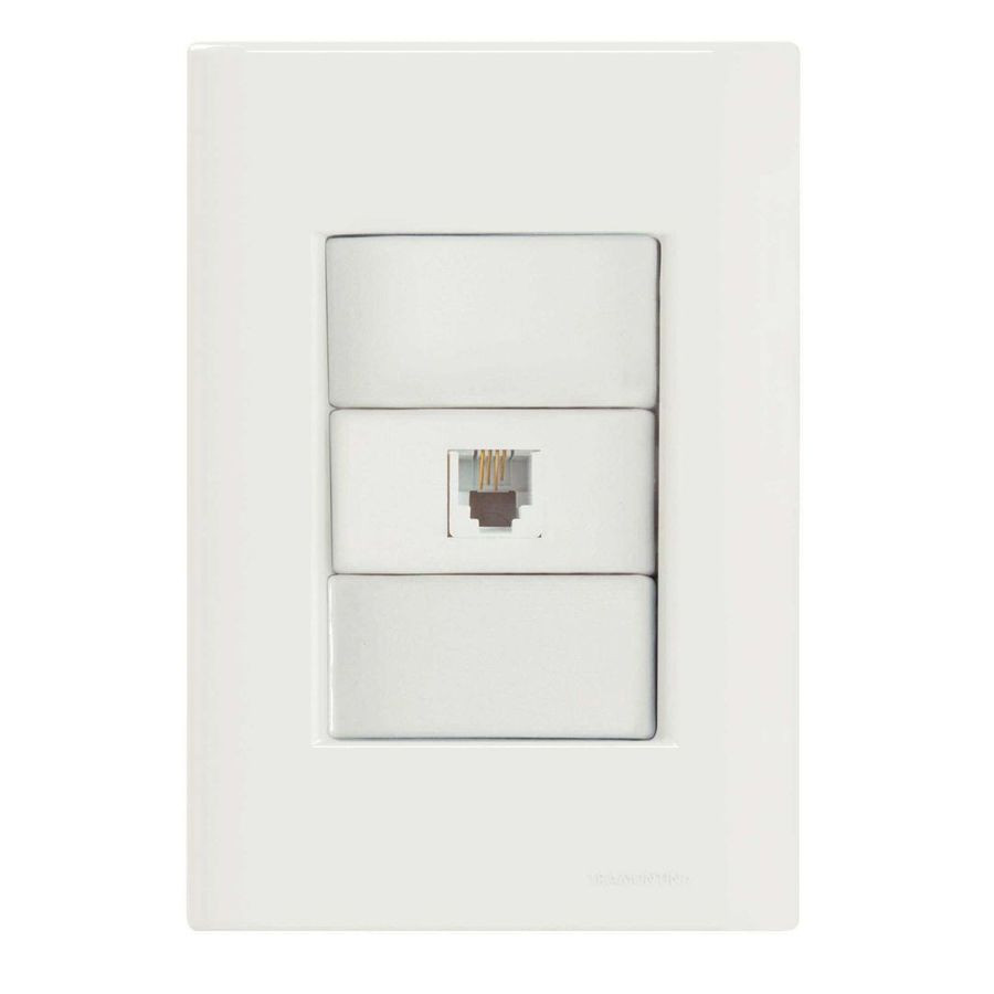 Conjunto 4x2 com 1 Tomada Telefone Rj11 Giz Branco - Tramontina