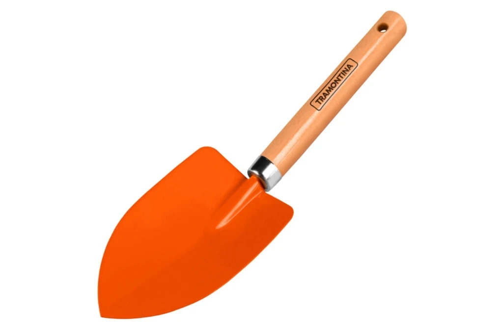 Pazinha Larga com Cabo de Madeira 30cm Laranja
