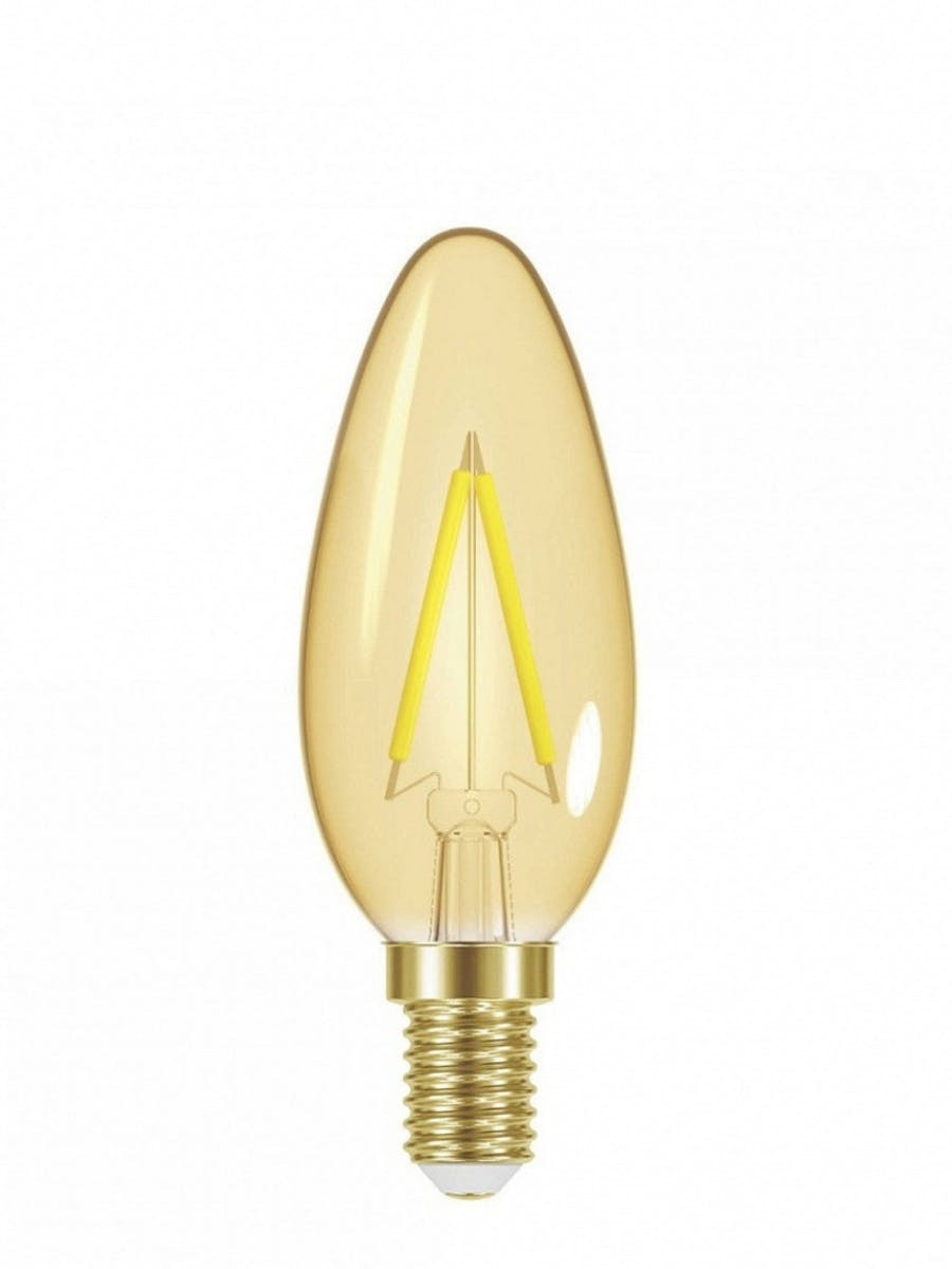 Lâmpada Led de Filamento Vintage Vela B35 3w 220v âmbar E14 com Adaptador E27 - Taschibra