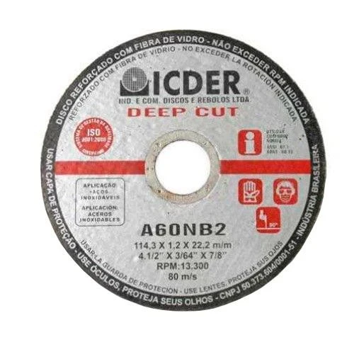 Disco de Corte Deep Cut 4,5'' X 1,2mm X 22mm - Icder