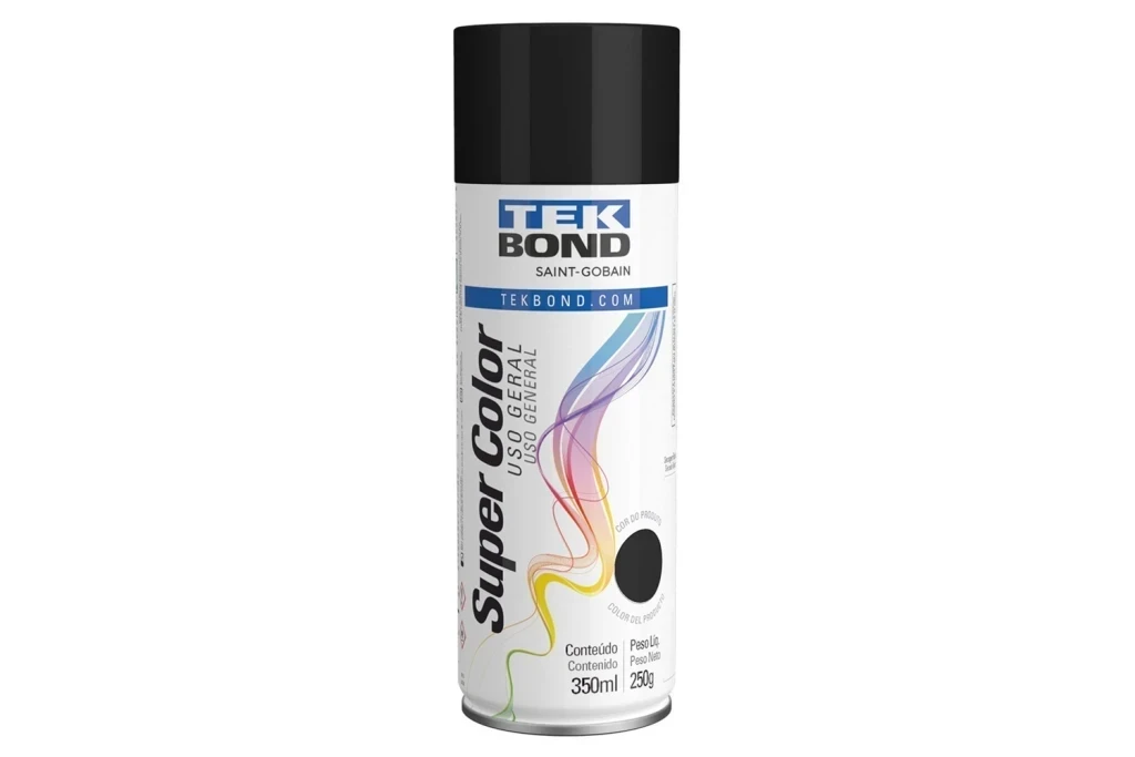 Tinta Spray  Uso Geral Preto Brilhante 350ml/250g Tek Bond