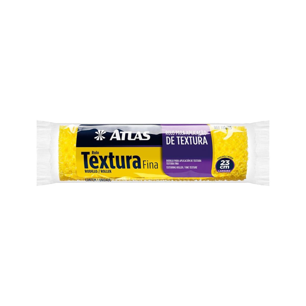 Pincéis Atlas 110/75 Rolo de Textura Fina de Espuma Branco 23cm