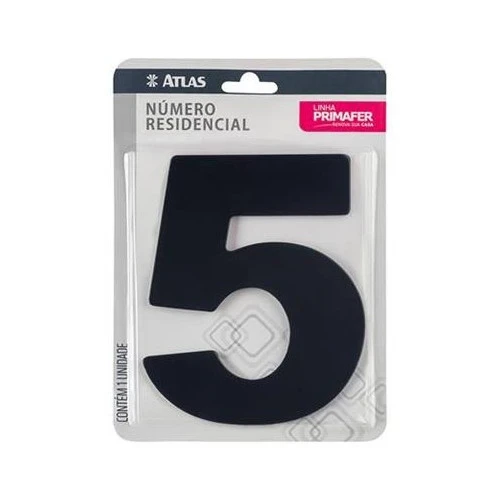 Atlas Numero Residencial N.5 Preto - Pr3000/5