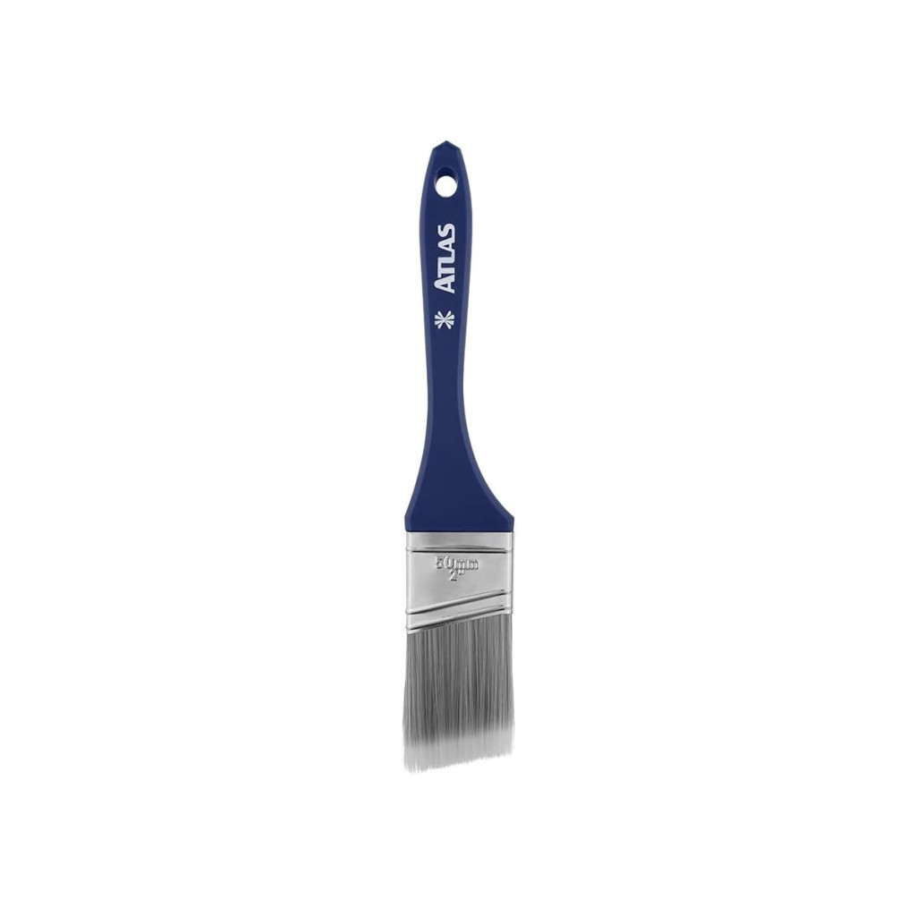 Trincha Plumatek para Pintura Angular, Tamanho 2", Cor Azul, Atlas.