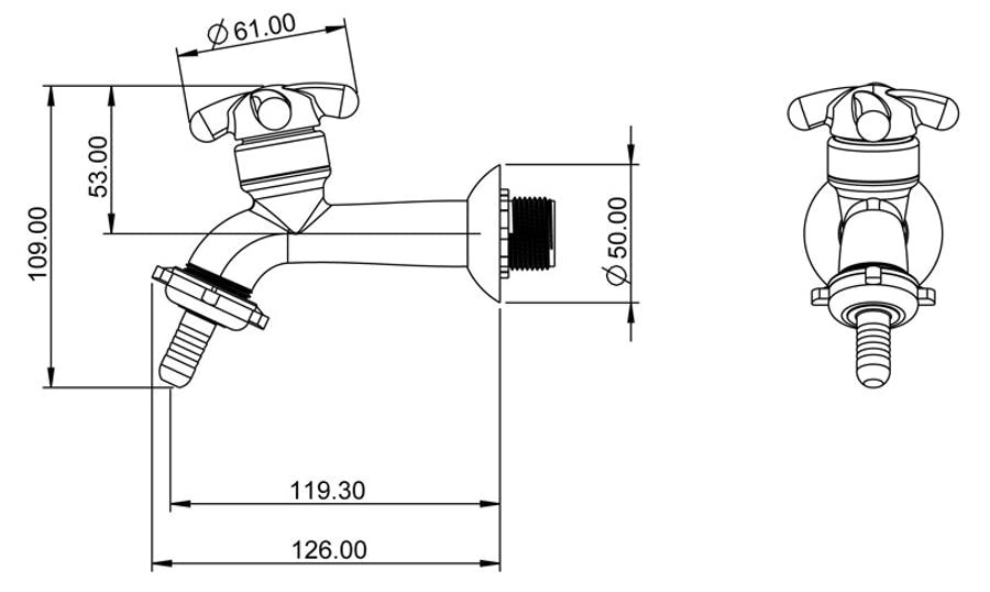 Torneira para Tanque e Jardim com Bico União Brio Cromado 1/2" - Lorenzetti