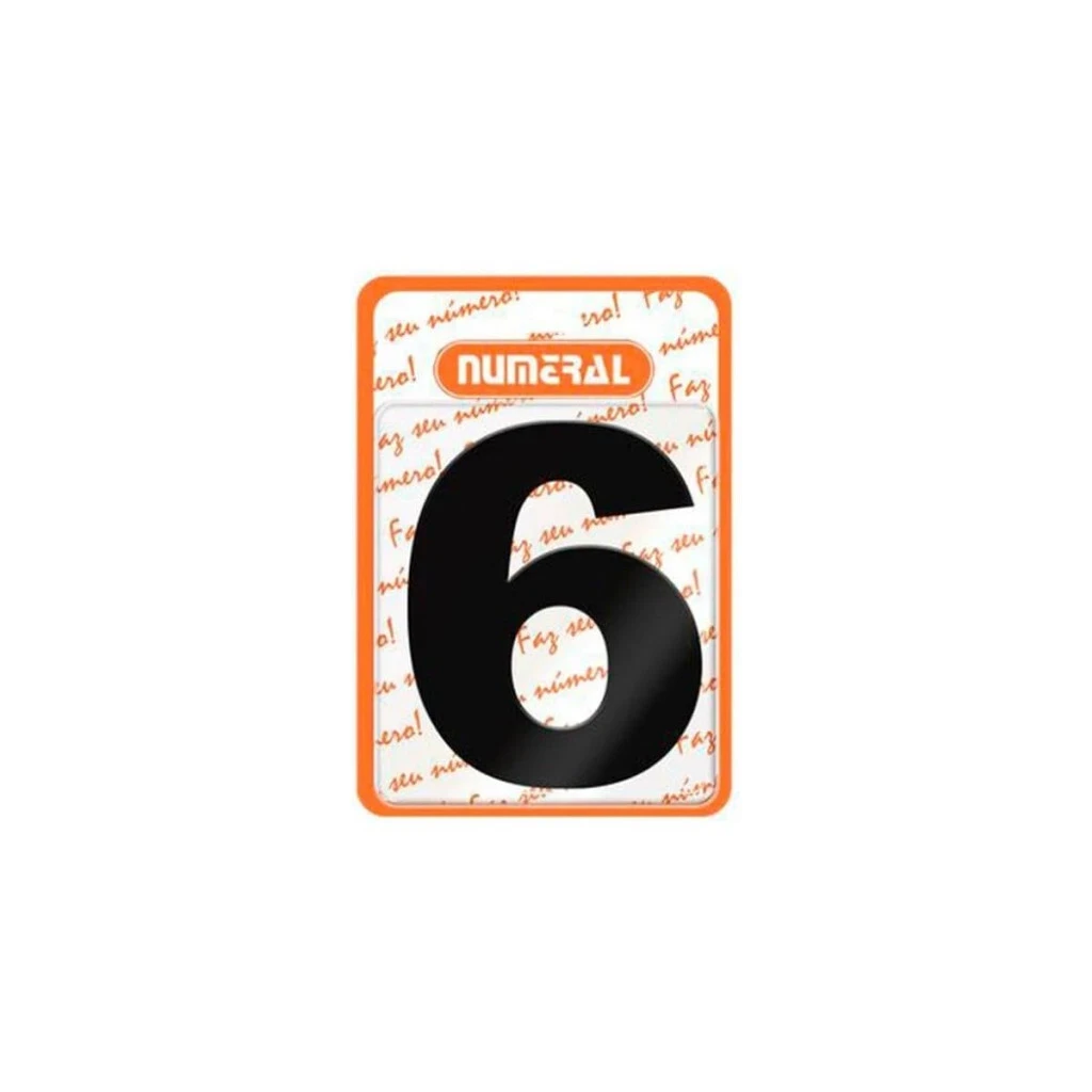 Numero 125mm Acm Preto N.06 Numeral