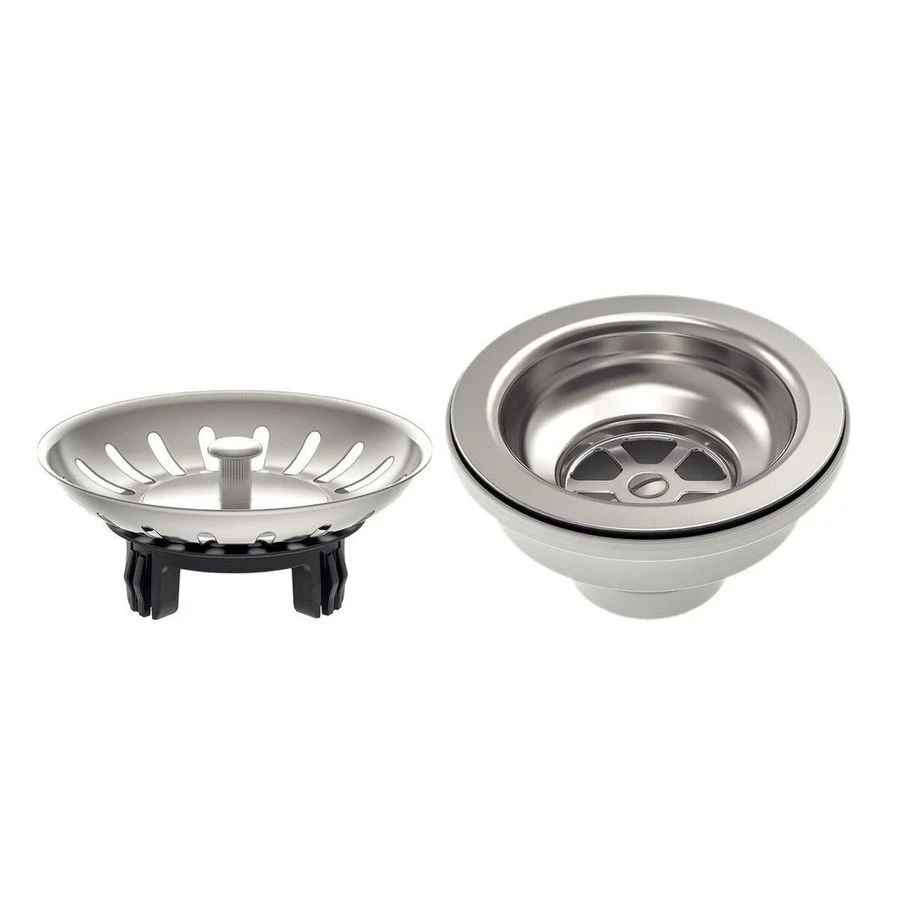 Válvula Econômica 4 1/2" Sem Escape em Aço Inox Polido e Polipropileno para Pias e Cubas