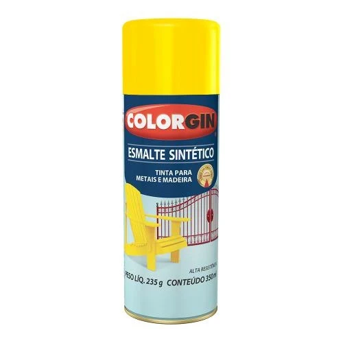 Spray Esmalte Sintético Amarelo (737) - Colorgin