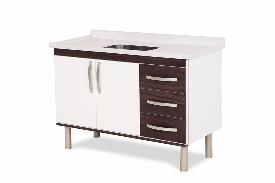 Gabinete Armário para Cozinha Munique Castaine para Pias de 120cm