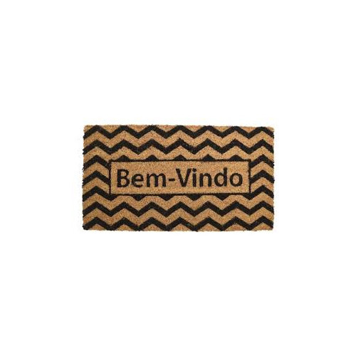 Capacho Fibra de Coco Rt 60x33cm Zigzag Preto