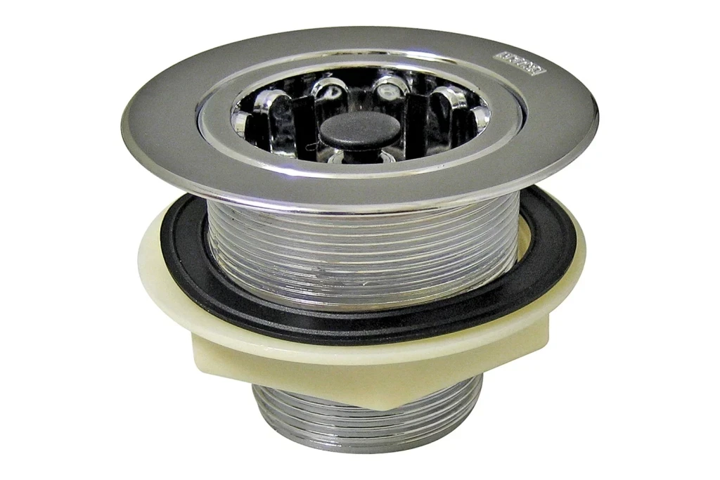 Válvula para Pia Americana 3.1/2" com Cesto Cromada