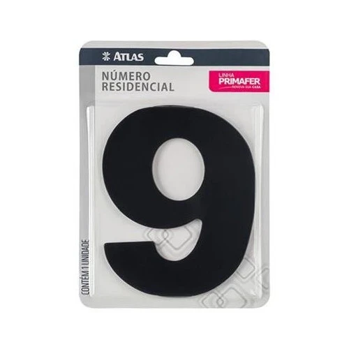 Atlas Numero Residencial N.9 Preto - Pr3000/9