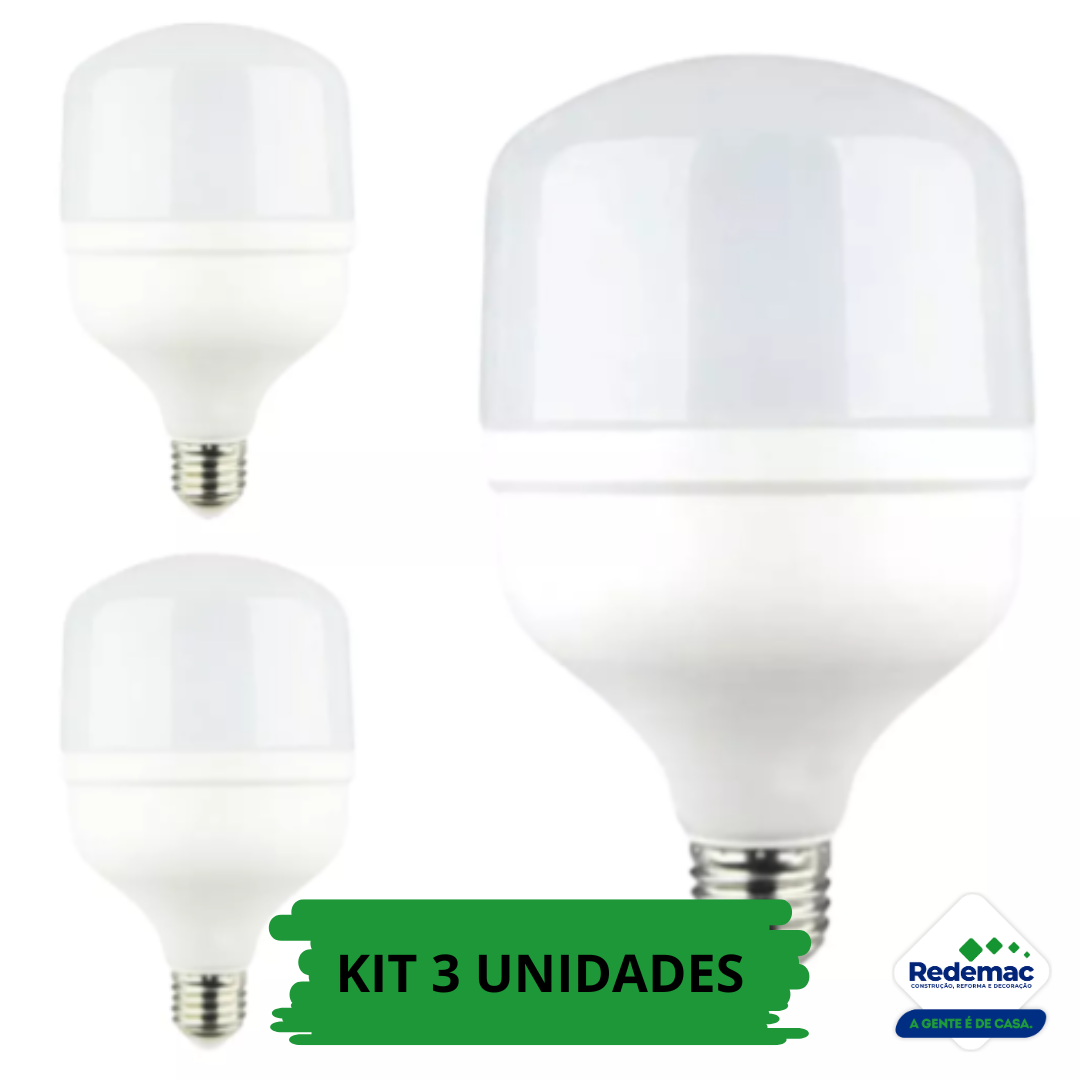 Kit 3 Lâmpada Led Bulbo 50w6500k Lumanti