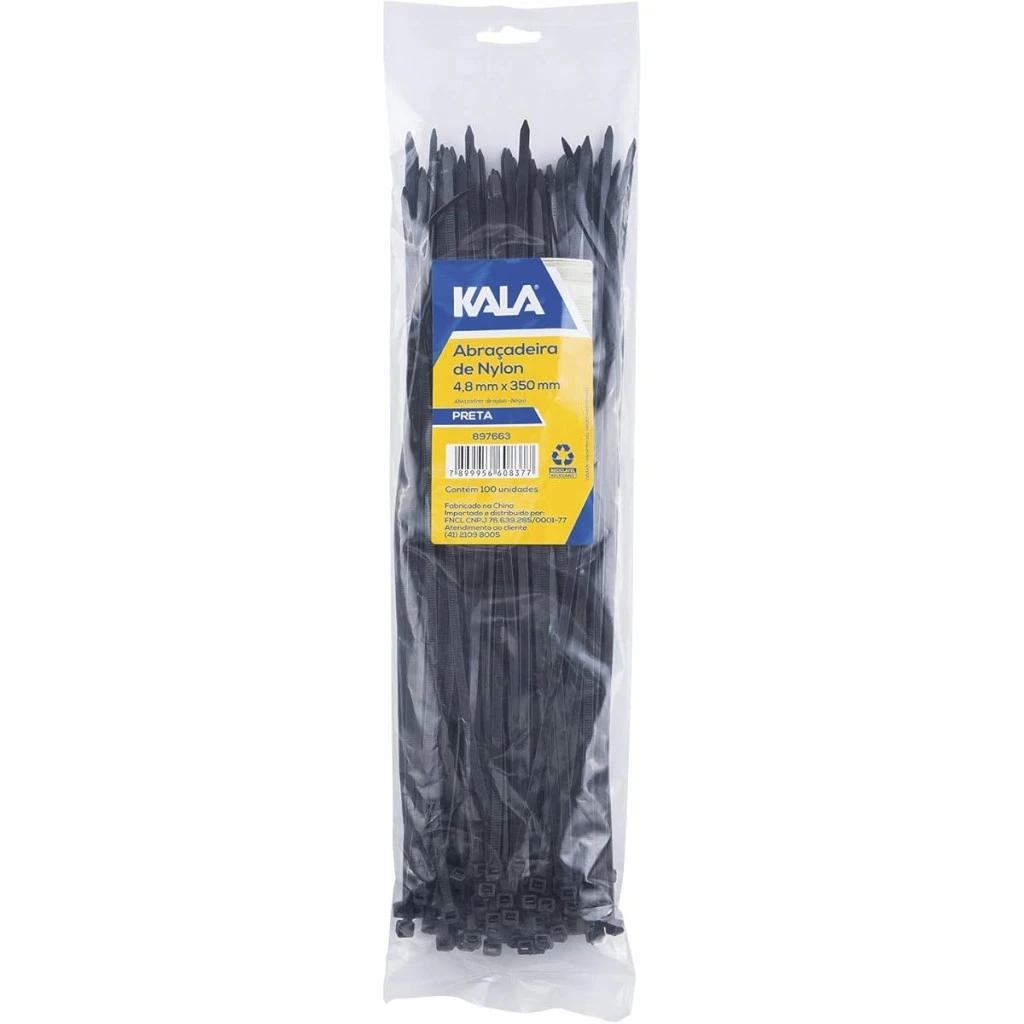 Abrac Nylon 4,8 X 300mm Pr - Emb 100 Unidades