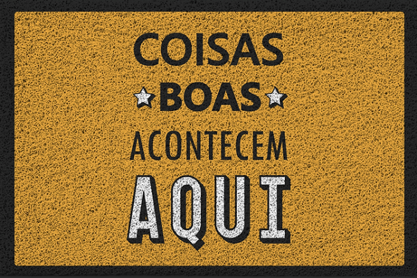 Capacho Vinilico Estampado 60x40cm Coisas Boas Klf02