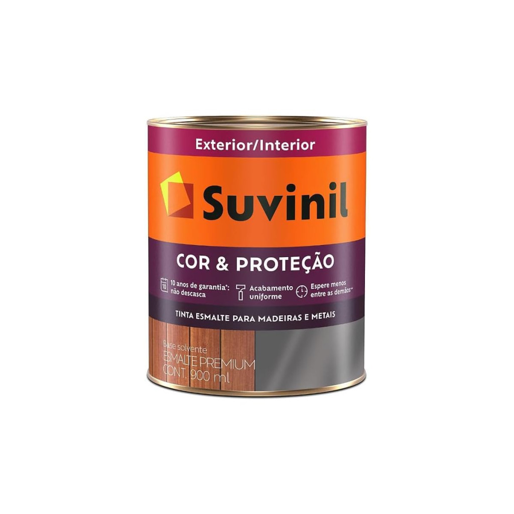 Tinta Esmalte Sintético Cor e Proteção Brilhante para Madeira e Metal Gelo 900ml - Suvinil