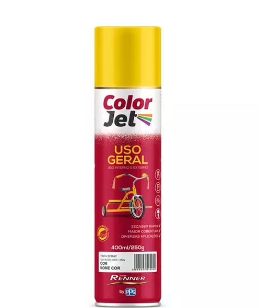 Tinta Spray Color Jet Amarelo 400ml Renner