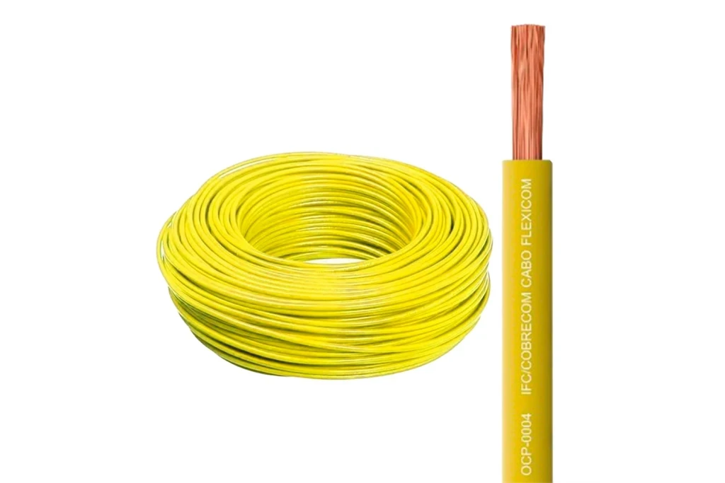 Cabo de Energia 750v 1,5mm Flexicom Antichama com 100 Metros Amarelo