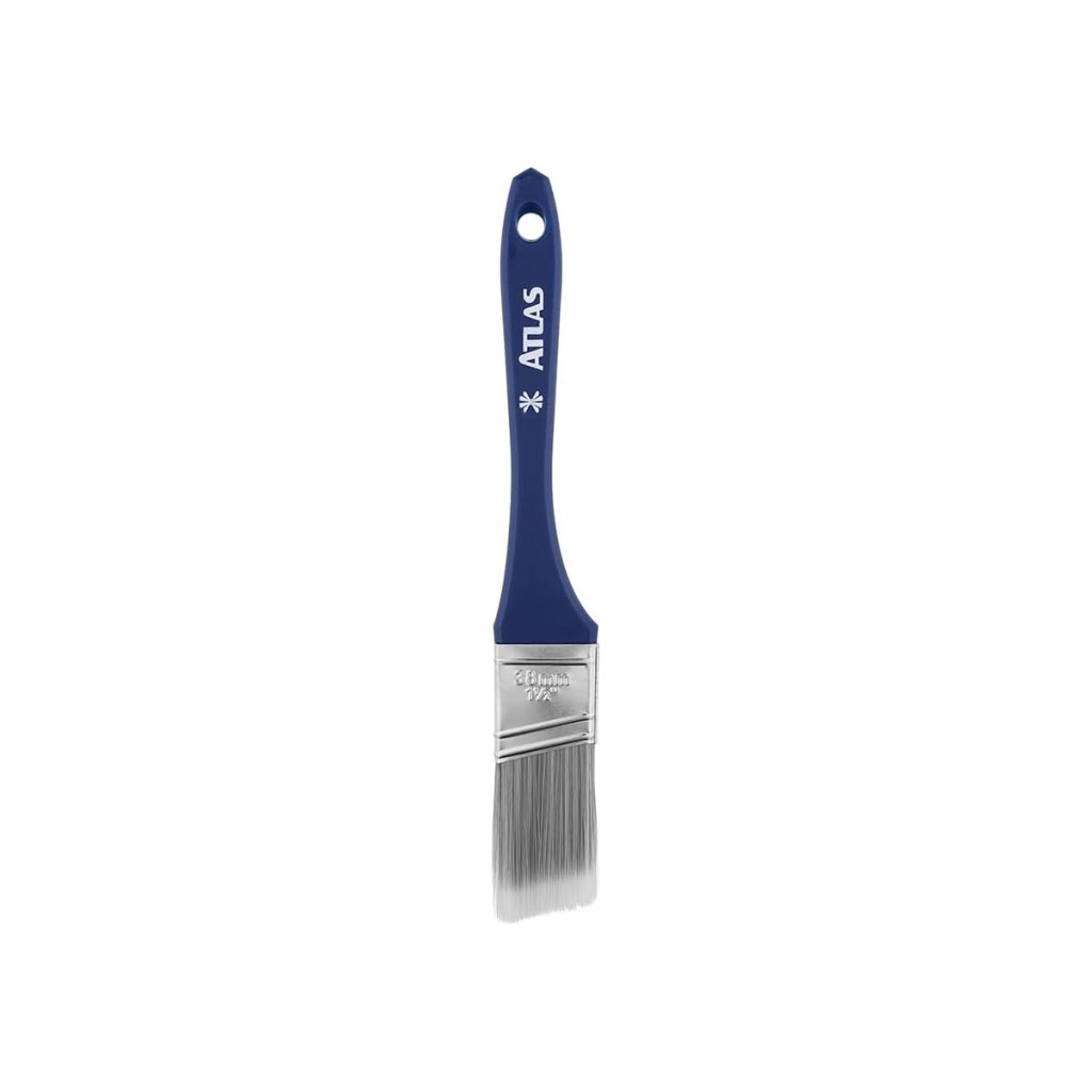 Trincha Plumatek para Pintura Angular, Tamanho 11/2", Cor Azul, Atlas.