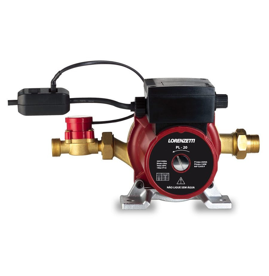 Pressurizador de água Vermelho e Preto Pl20 20mca 220v - Lorenzetti