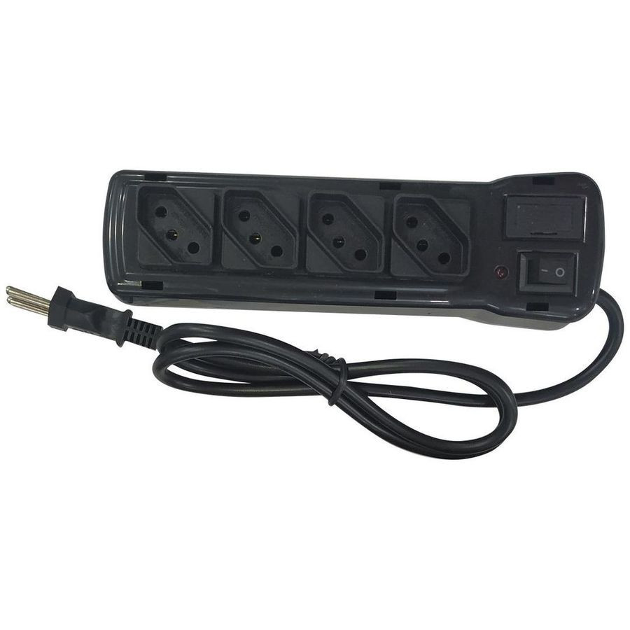 Filtro Linha Fiolux 4 Tomadas Bivolt Preto Blister - Fiolux