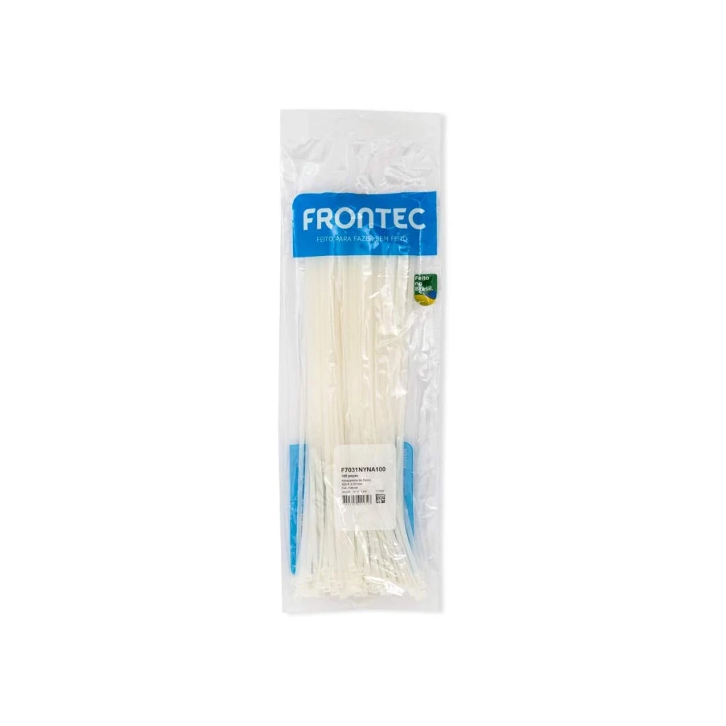 Abracadeira Nylon 3.6 X 250mm Branca C/100