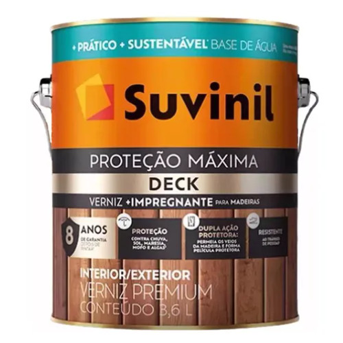 Verniz Proteção Máxima Deck Acetinada Natural 3.6l Suvinil