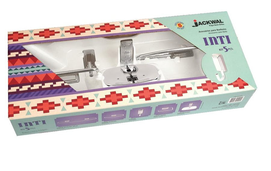 Kit 5 Pecas Inti com Saboneteira Metálica