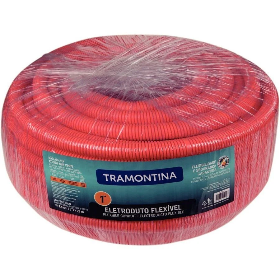 Eletroduto Corrugado Reforçado Flexível Dn32 1" 25 M - Tramontina