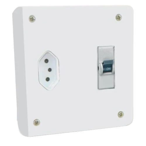 Cd de Sobrepor para Ar Condicionado com Disjuntor Din 16a + Tomada 20a - Mectronic