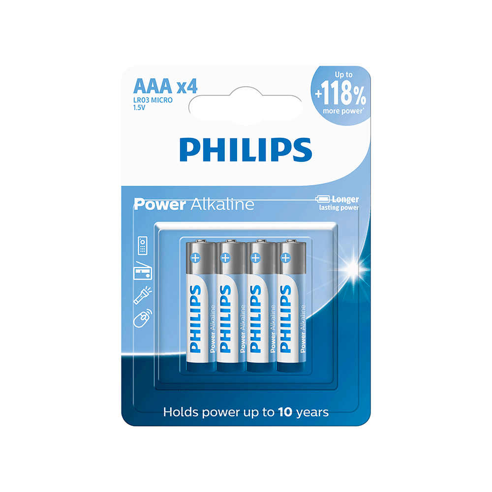 Pilha Alcalina Philips Aaa C/4 Und