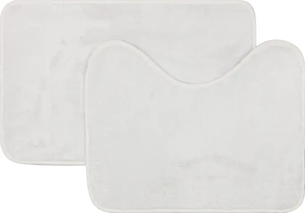 Jogo 2 Tapetes Microfibra Comfort 58x38/50x40cm Marfim