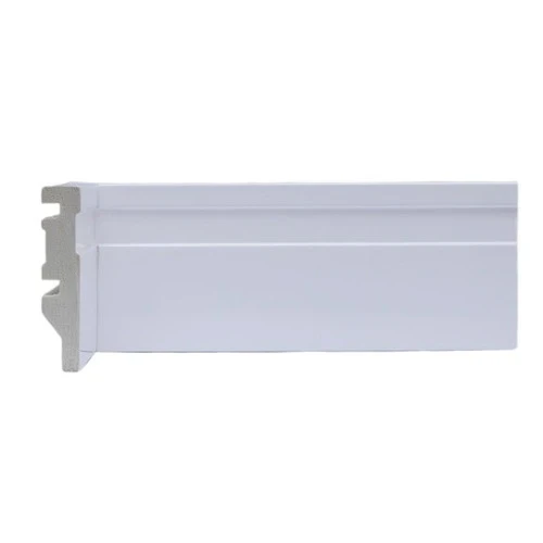 Rodape 07cm Poliestireno Frisado Branco Barra 2,40 Gr70f