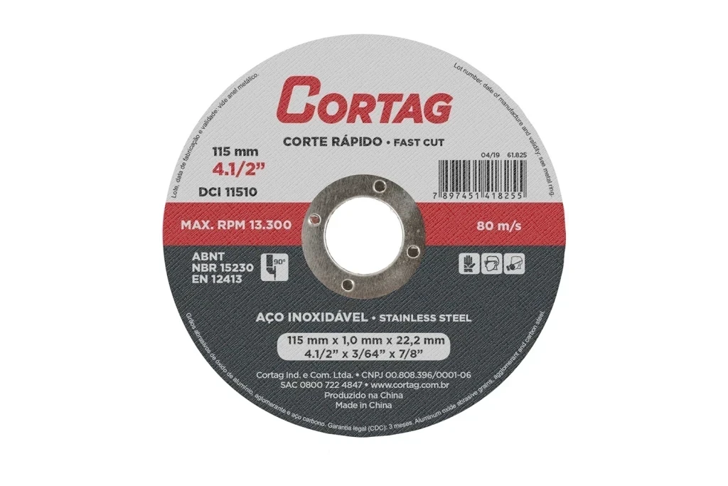 Disco Cortag Corte Inox 115x1,0x22,2mm