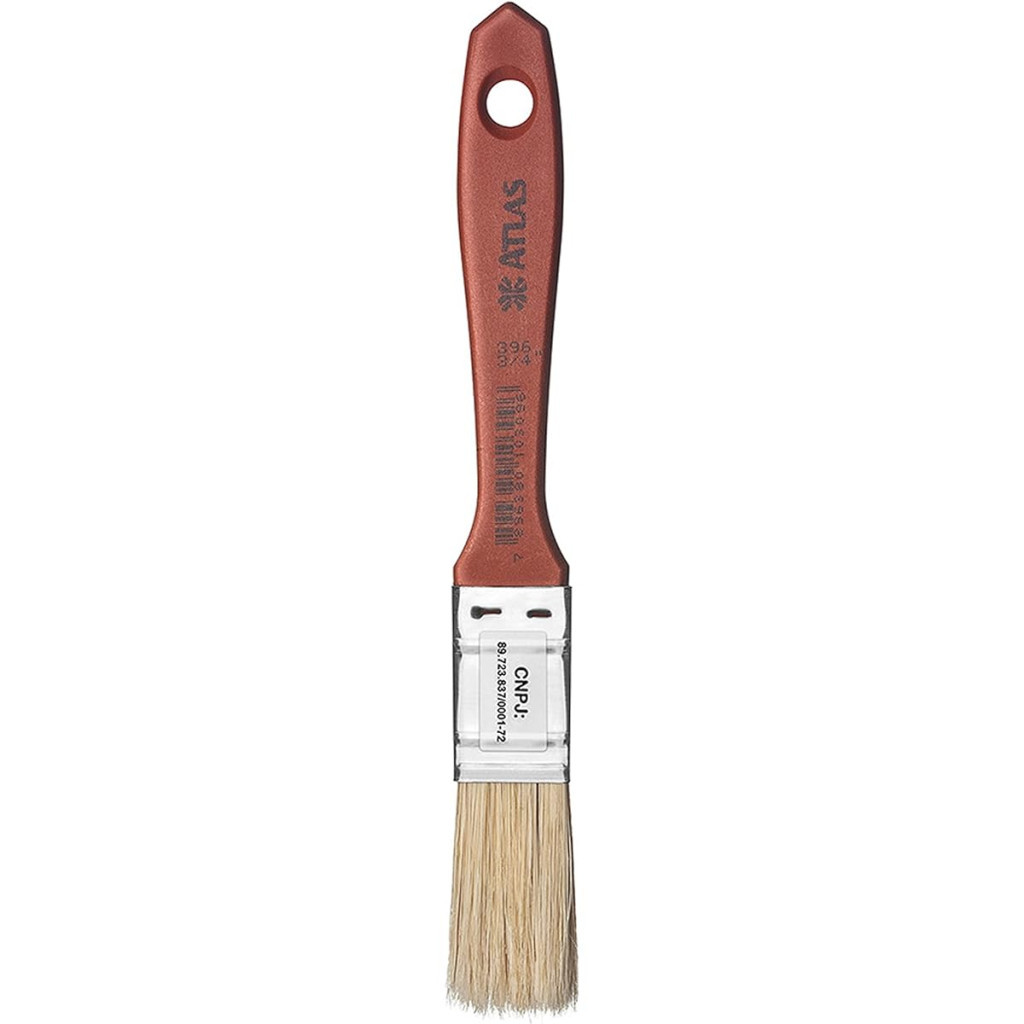 Trincha Média para Pinturas, Tamanho 3/4", Cor Vermelho, Atlas.