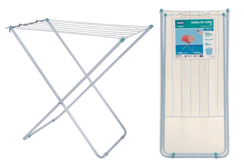Varal Chão Sem Abas Slim 79x42cm Mor