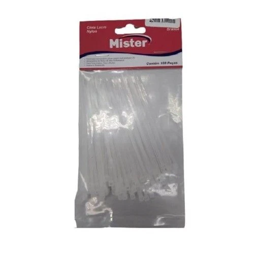 Abracadeira Cinta Lacre  3,6x150 Branca Mister 100un