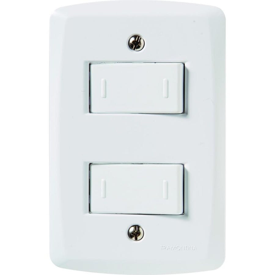 Conjunto 4 X 2 com 2 Interruptores Paralelos 10a 250v Lux2 Branco - Tramontina