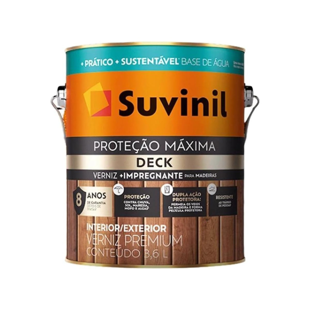 Verniz Deck Brilhante 3,6l Natural - Protecao Maxima
